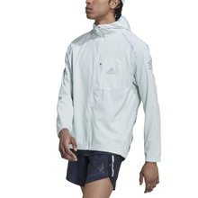 adidas Kurtka biegowa Marathon (360° odblaskowy design, slim) zielona lniana męska
